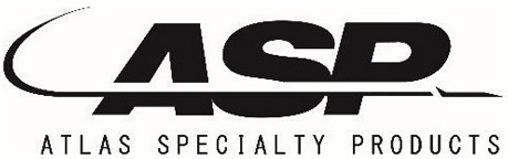 Logo of asp, atlas specialty products, featuring stylized black letters "asp" with the full name underneath.