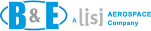 Logo of b&e aerospace featuring blue and gray text with an emphasis on "b&e" in larger font, followed by a vertical line and "[lis]" in smaller script, and "aerospace company" in gray.