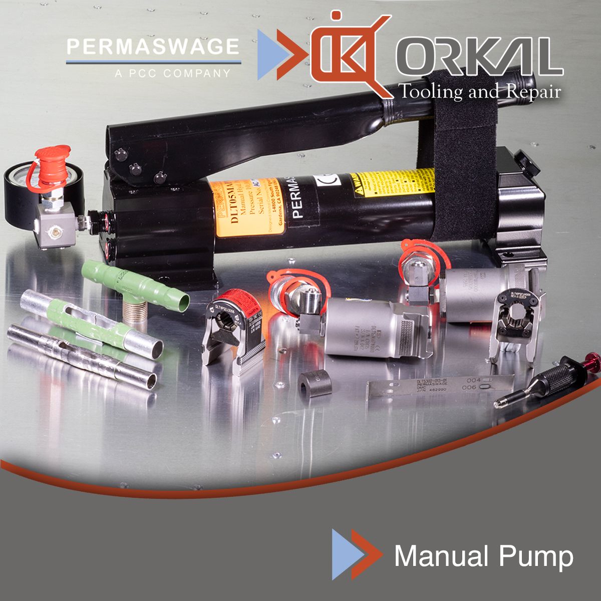 Orkal, **Image 1:** "Permaswage: Premier Aerospace Fittings & Tooling for Aircraft-Grade Assembly Solutions and Fluid Transfer Systems."

**Image 2:** "Orkal Industries: Aviation Compliance, Repair Expertise, and Logistic Support in Aerospace Quality Supply Chains.